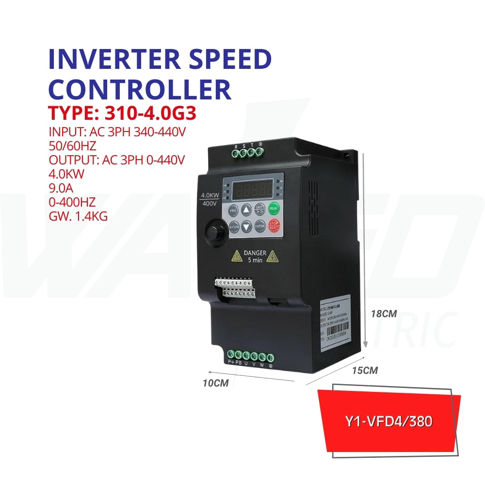 Speed Box Invertor INVERTER SPEED CONTROLLER - 4KW 380V – Waked Electric