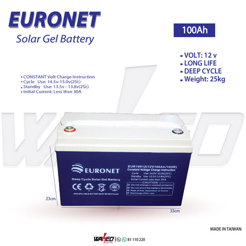 Solar Gel Battery - 100AH - EURONET
