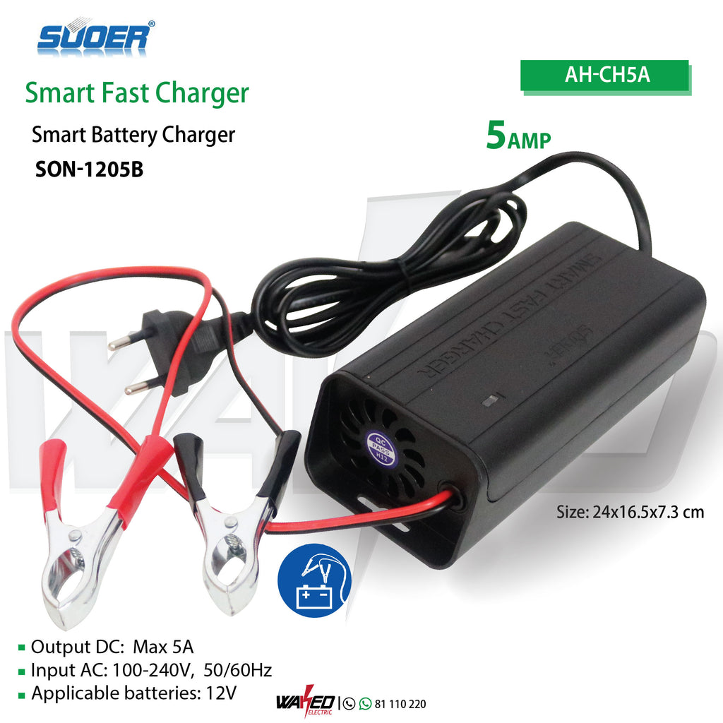 STHIRA Fully Automatic Battery Charger 5A 12V, Car Battery Charger