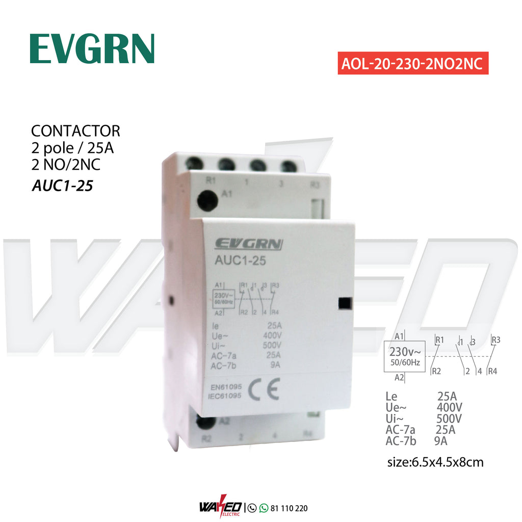 Contactor - 2P25A - 2NO/2NC