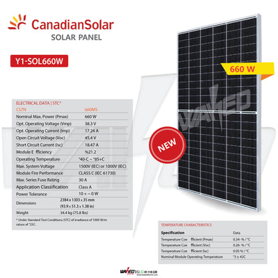 Solar Panel - 660W - CANADIAN SOLAR