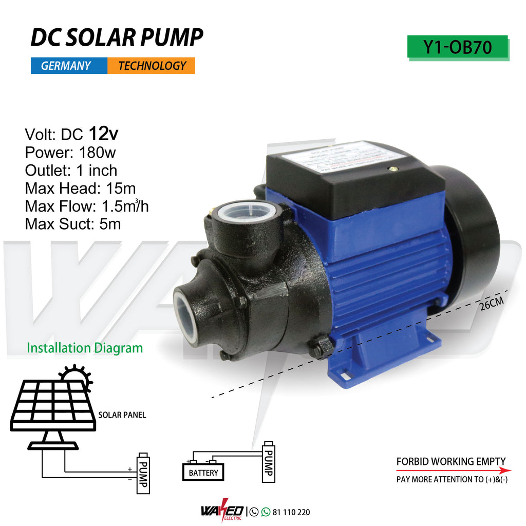 DC Solar Water Pump - 12V