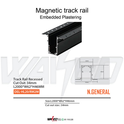 Magnetic Track Rail - Embedded plastering