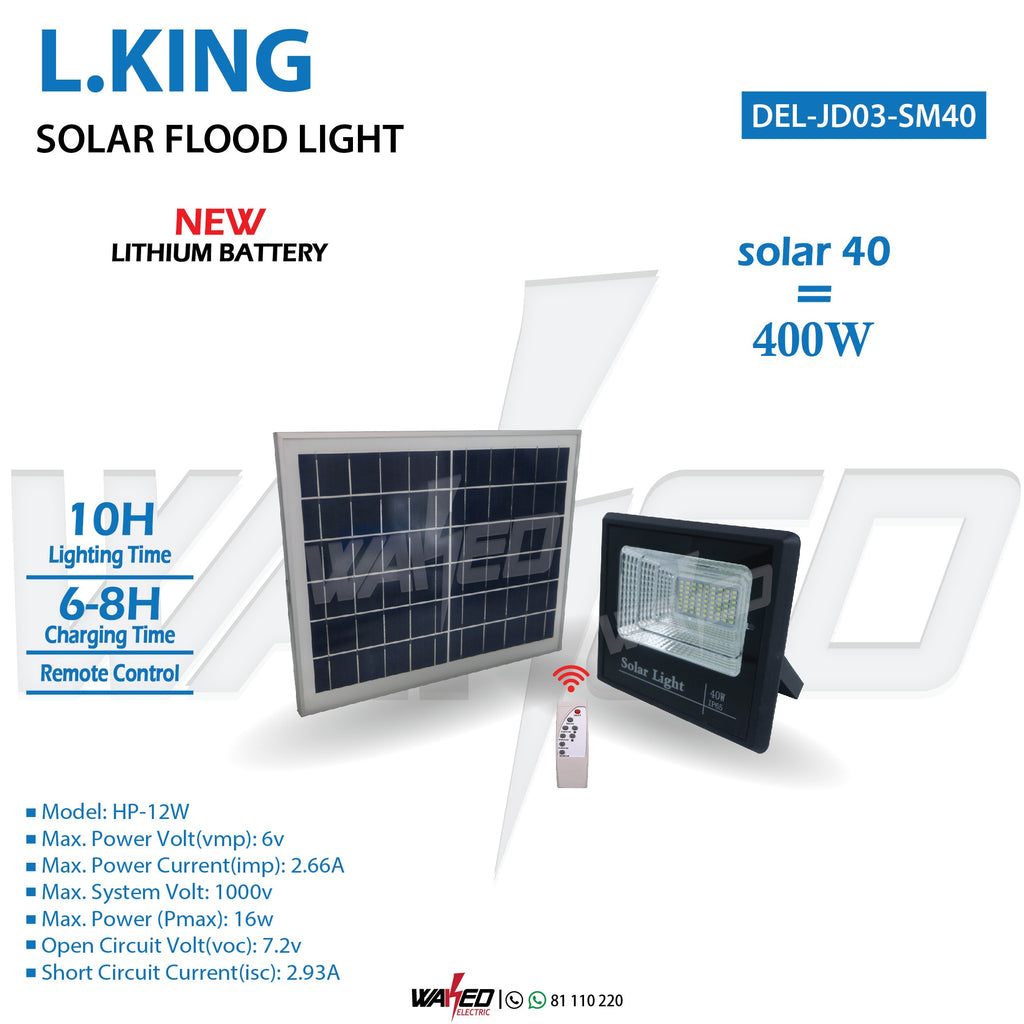 Solar Led Flood Light - 40/400W