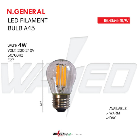 LED FILAMENT BULB - A45 - 4W