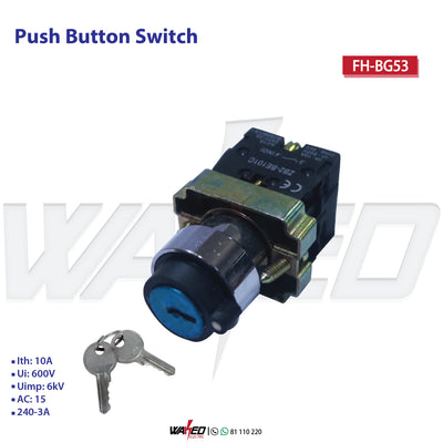 PUSH BUTTON SWITCH - WITH KEY