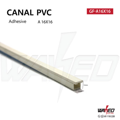 Canal Pvc - 16X16 - 1m - Adhesive