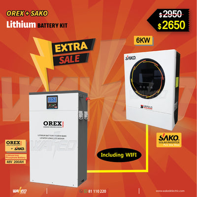 Kit Solar - OREX Battery 48v 200a - SAKO 6KW