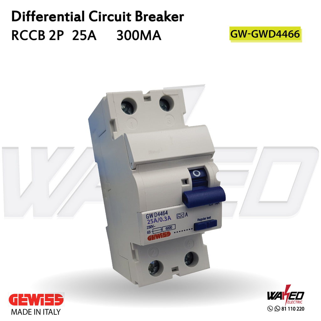 Differential Circuit Breaker - GW- 2 Modules 2 Pole - 25A/40A
