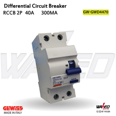Differential Circuit Breaker GW- 2 Modules 2 Pole - 40A