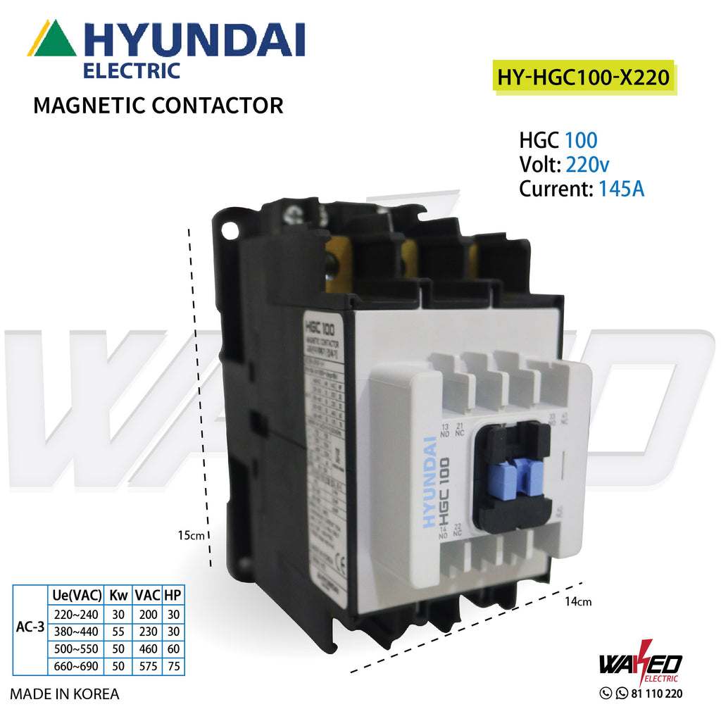 Magnetic Contactor - 145A/HGC100 - Hyundai