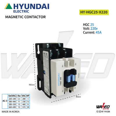 Magnetic Contactor - 45A/HGC25 - Hyundai