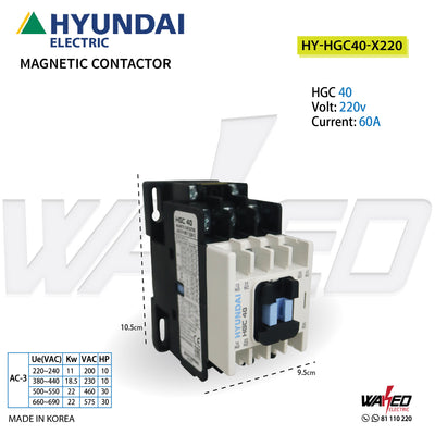 Magnetic Contactor - 60A/HGC40 - Hyundai