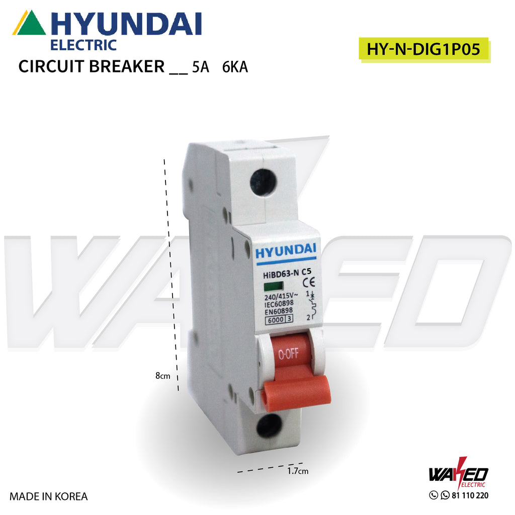 Circuit Breaker - 1 Phase - 6KA - Hyundai