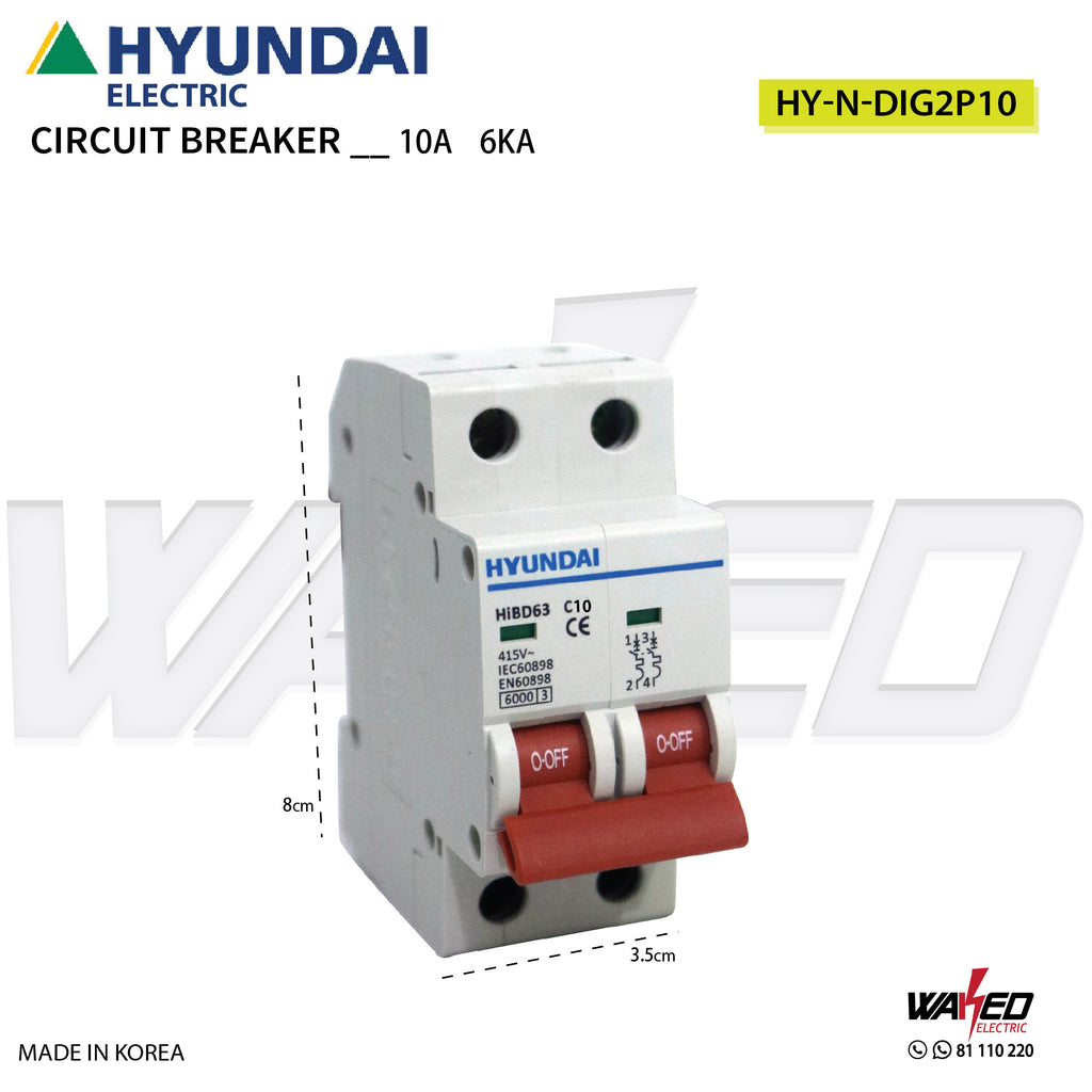 Circuit Breaker - 2 Phase - 6KA - Hyundai