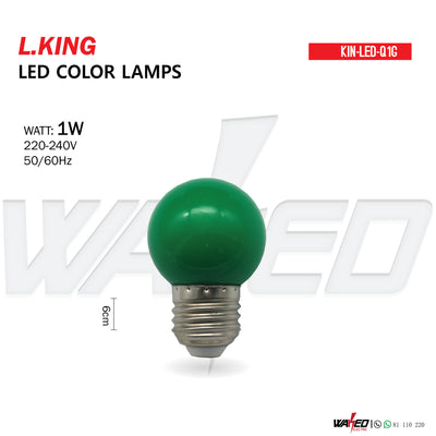 Led Color Lamp - 1w GREEN  - L.KING