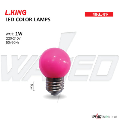 Led Color Lamp - 1w PINK  - L.KING