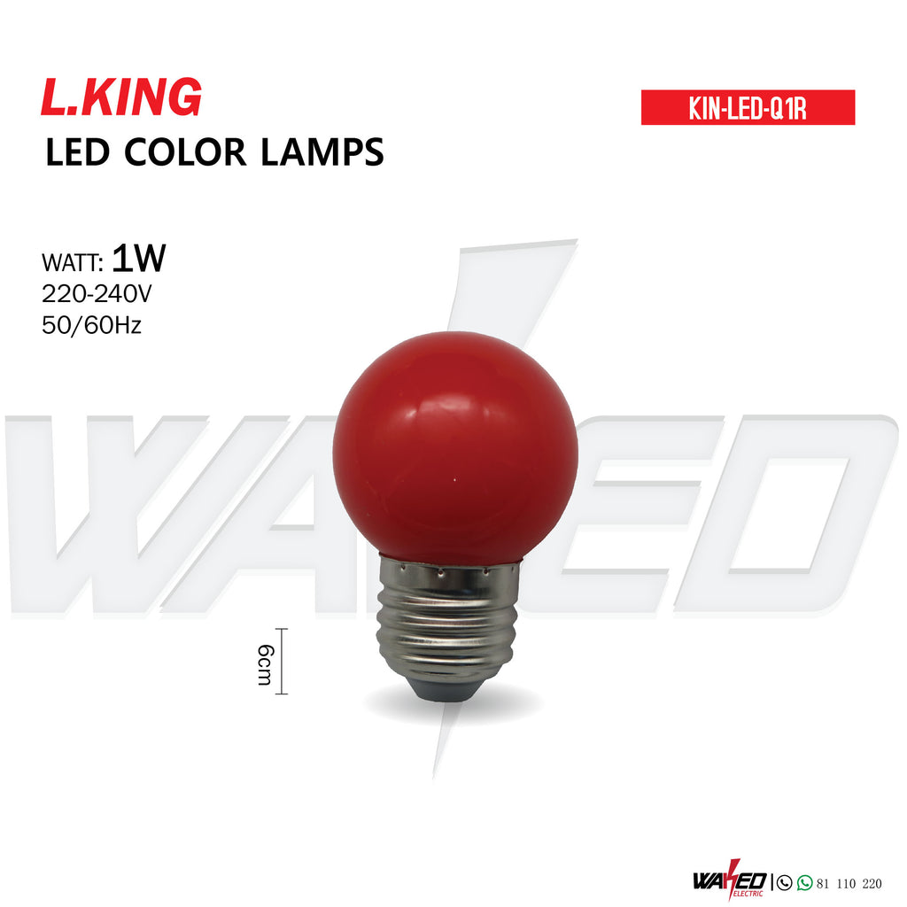 Led Color Lamp - 1w RED - L.KING