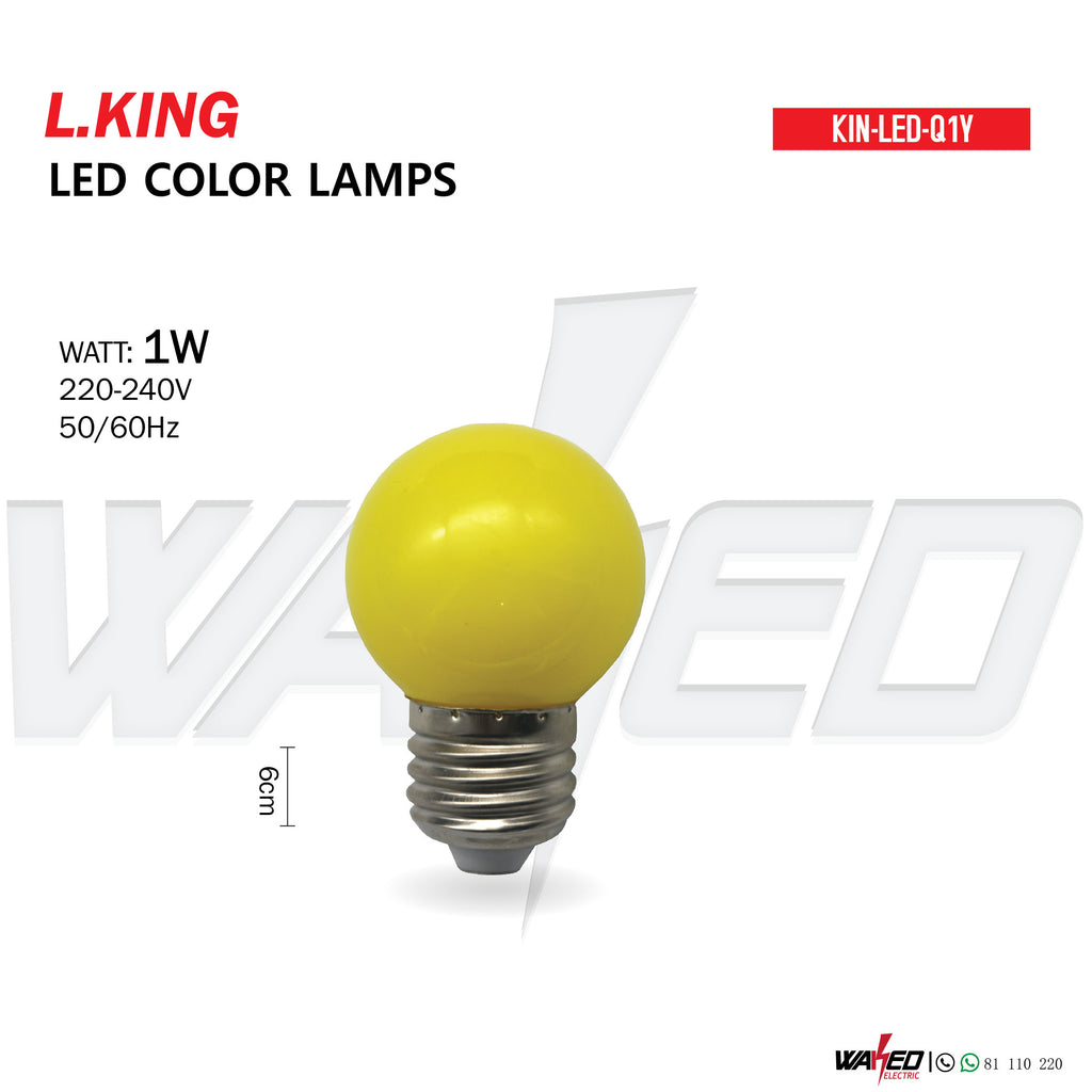 Led Color Lamp - 1w YELLOW - L.KING