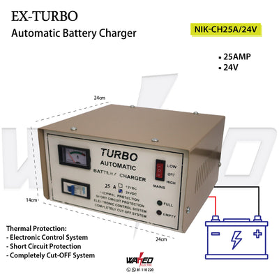 Automatic Battery Charger  - 25AMP - 24V - EX-Turbo