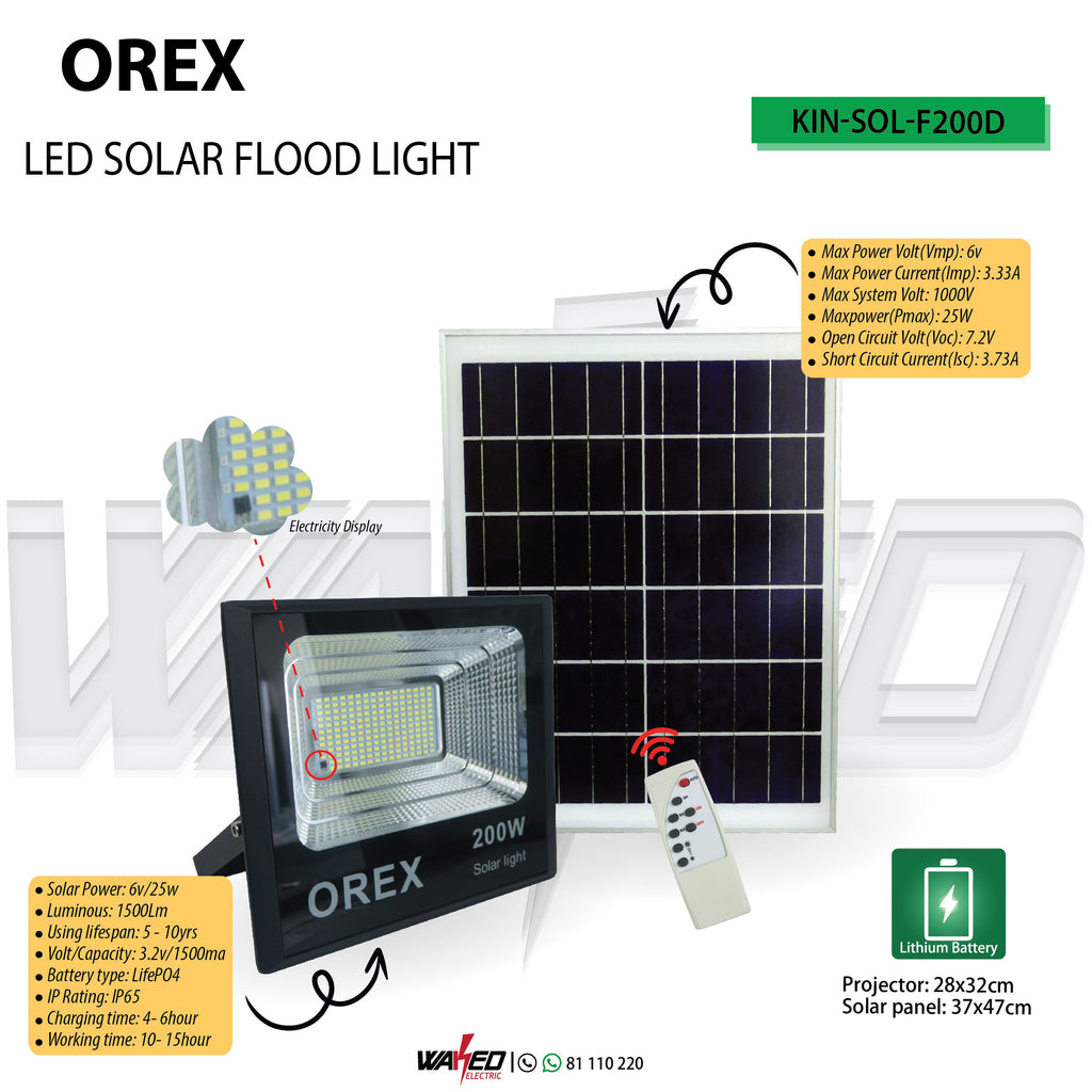 Solar Led Flood Light - 200watt - OREX