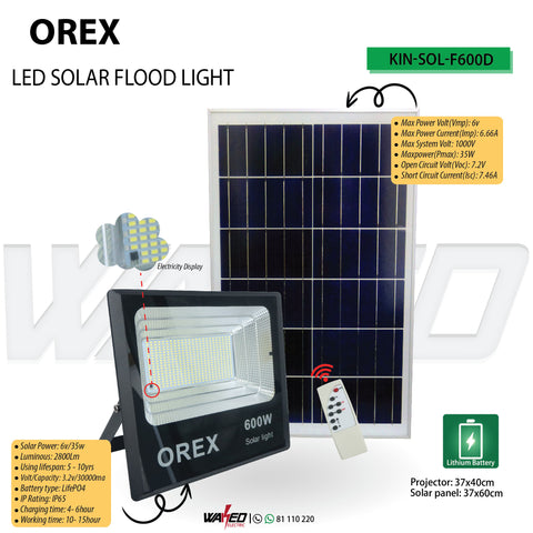 Solar Led Flood Light - 600watt - OREX