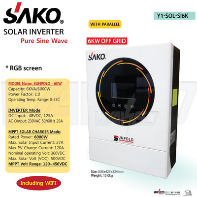 Solar Inverter - 6KW ON/Offgrid - SAKO SUNPOLO