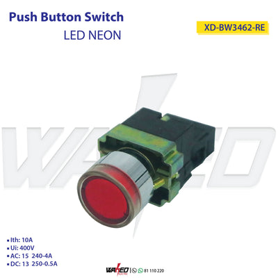 Puch Button Switch - Red - Led NEON