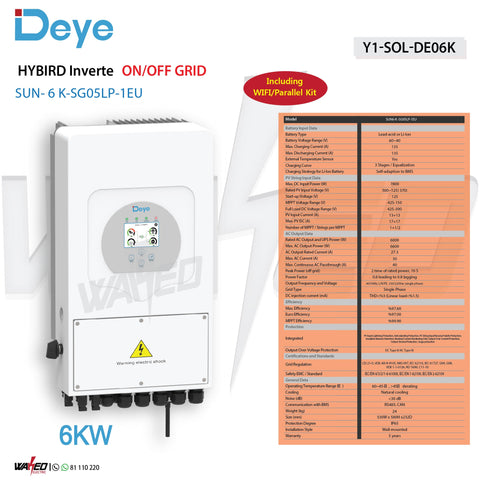 Inverter - 6KW - Hybrid - on/off grid  - Deye