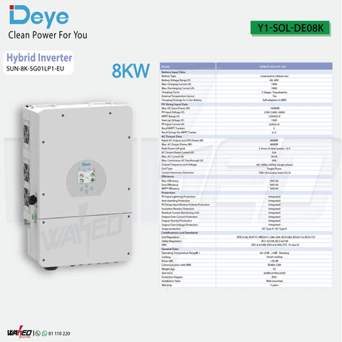 Inverter - 8KW-Hybrid - Deye