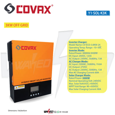 Solar Inverter - 3kw - OFF Grid - COVAX
