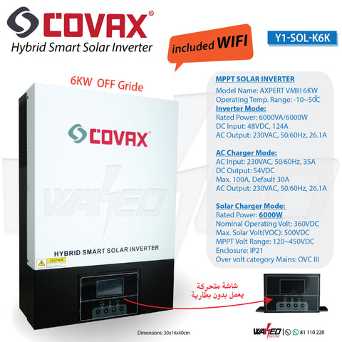 SOLAR INVERTER - 6KW - OFF GRID - COVAX