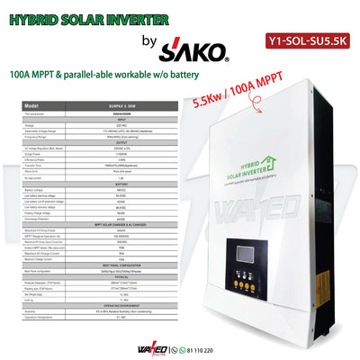 HYBRID INVERTER - 5.5KW/100A MPPT -  SUNPAX BY SAKO