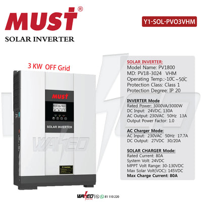 SOLAR INVERTER - OFF GRID - 3KW - MUST