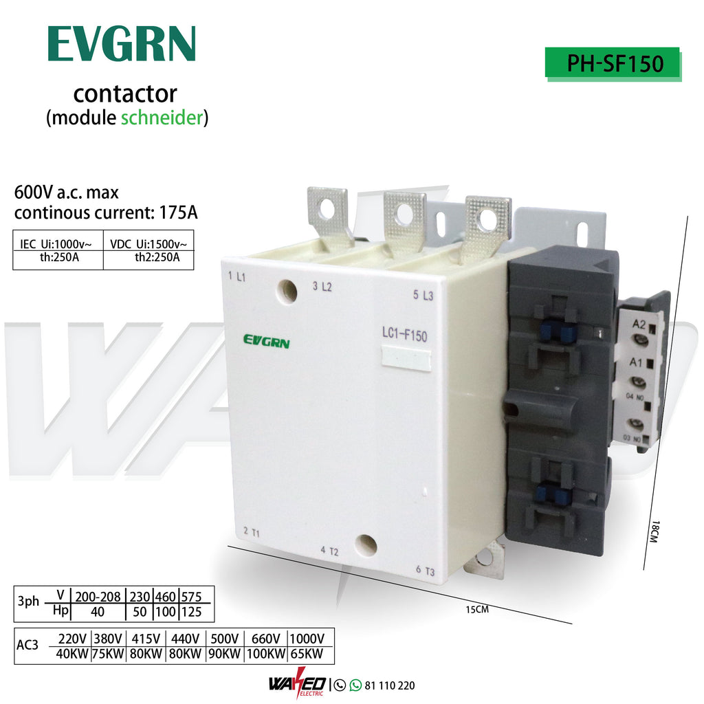 Contactor - 3P-SF150/250A - EVGRN