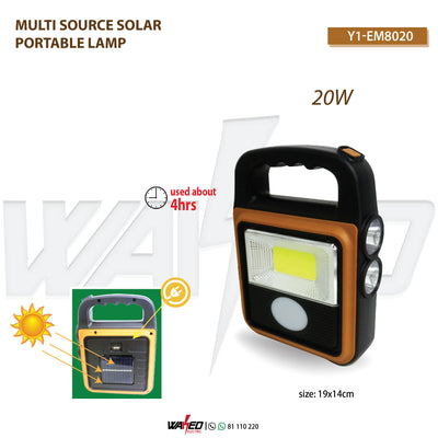 MultiSource Solar Portable Lamp  - 20Watt