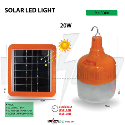 Solar Led Lamp - 20Watt