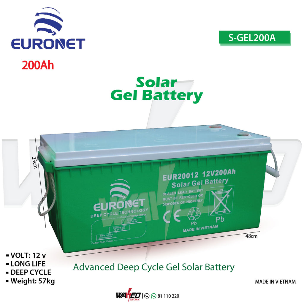 Solar Gel Battery - 200AH - EURONET