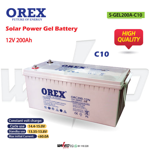 Solar Gel Battery - 200AH - OREX