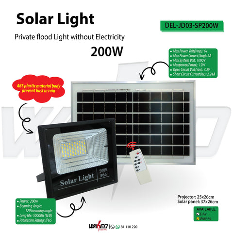 Solar Led Flood Light - 200Watt