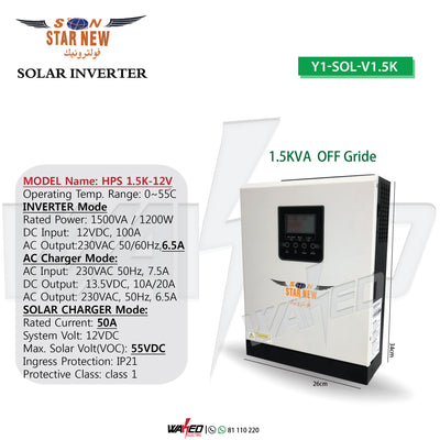 Solar Inverter - 1.5KVA - Off/Grid
